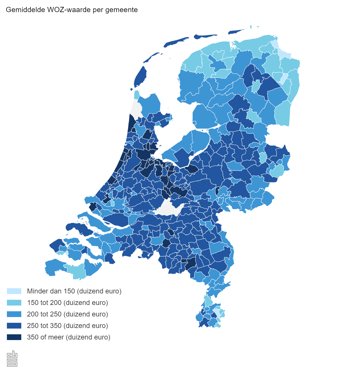 Gemiddelde WOZ-waarde 2021